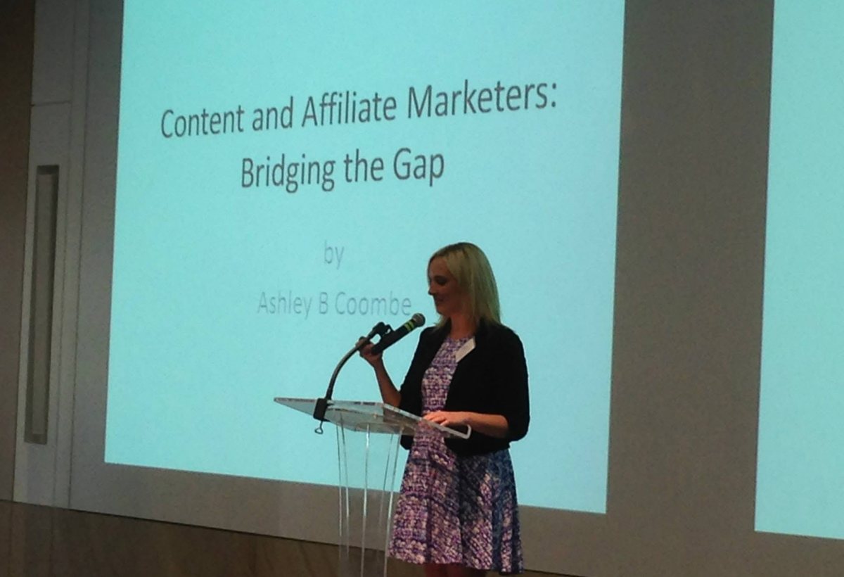 Ashley presenting a session called Content and Affiliate Marketers: Bridging the Gap